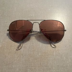 Ray Ban - Aviator - pink/orange mirror glasses - silver frames
